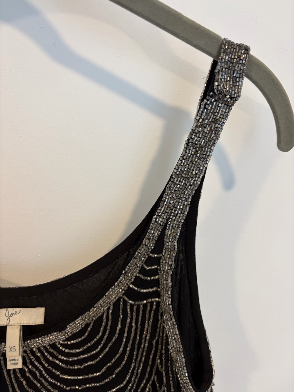 Joie Black Beaded Scoop Neck Camisole - Picture 7 of 10